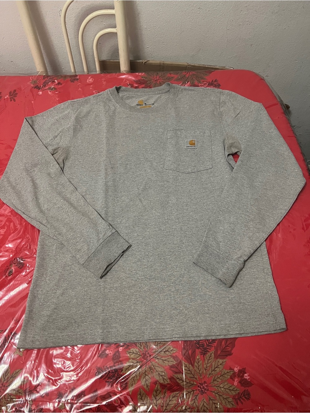 Carhartt Pocket tee Original Fit Long Sleeve Shirt Men’s Size Medium Gray